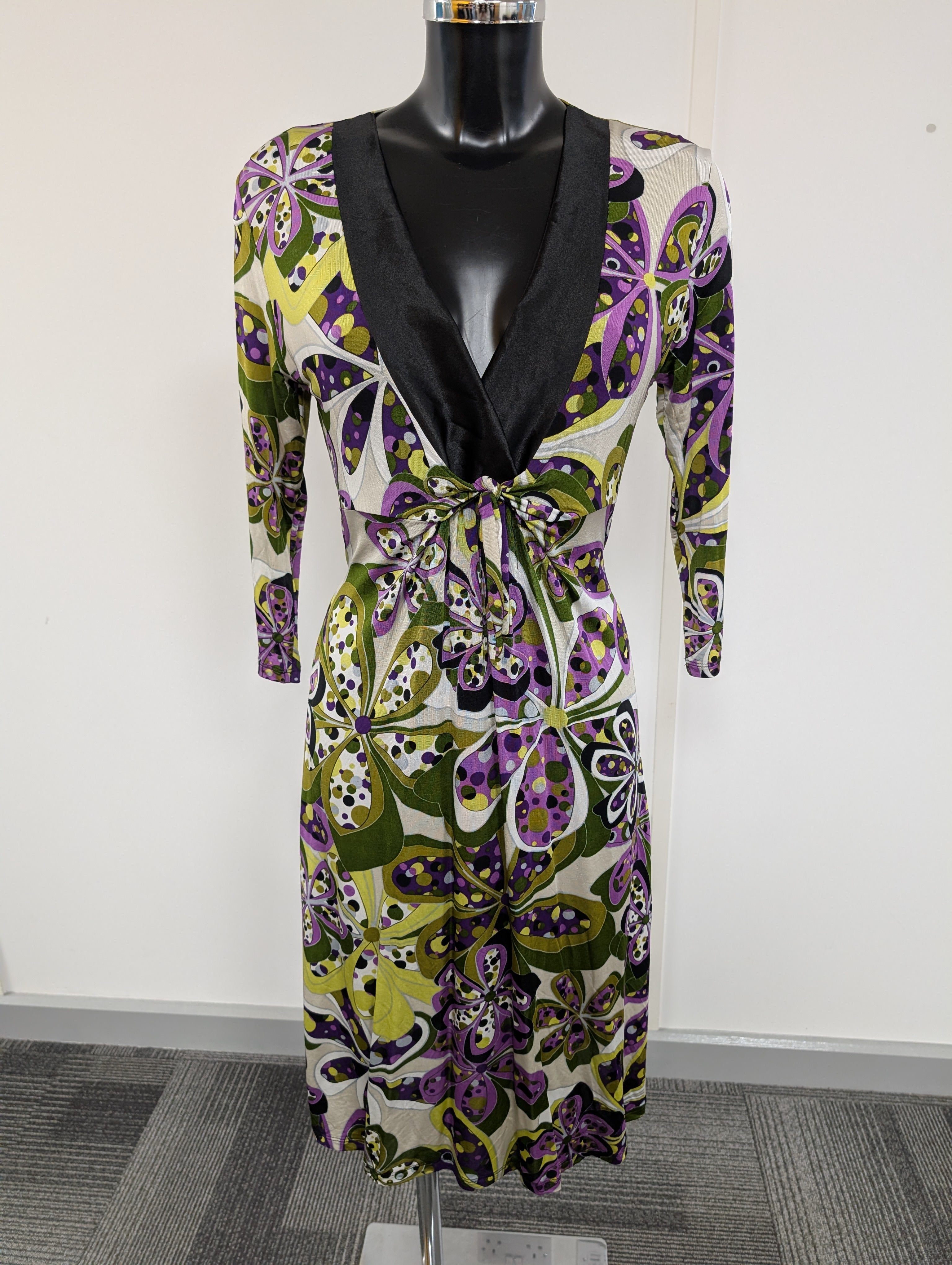 James Lakeland Flower Print V Neck Midi Dress