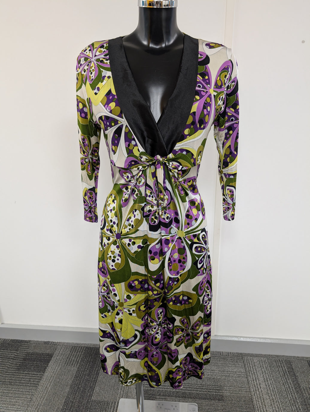 James Lakeland Flower Print V Neck Midi Dress