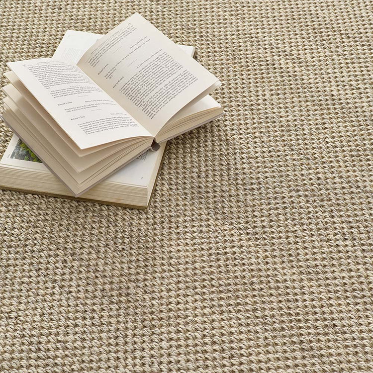 Hand Woven Sisal Rug - Light Beige with Sand Border