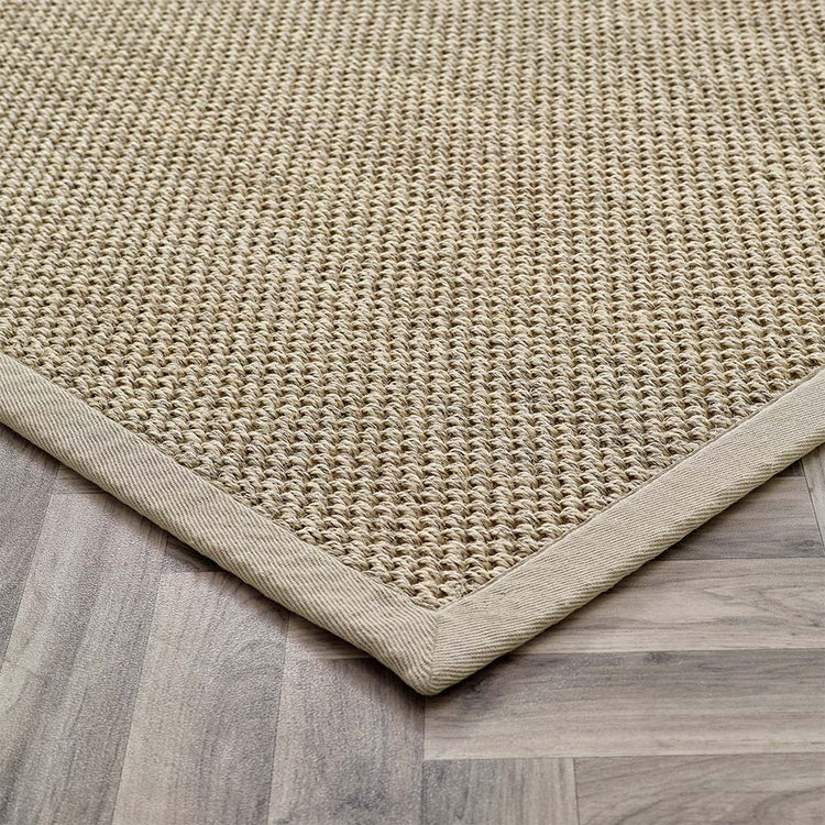 Hand Woven Sisal Rug - Light Beige with Sand Border