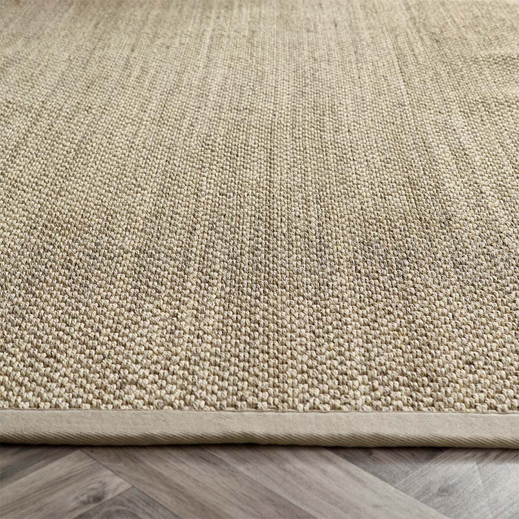Hand Woven Sisal Rug - Light Beige with Sand Border