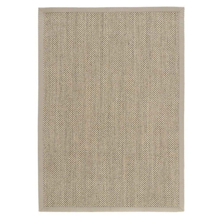 Hand Woven Sisal Rug - Light Beige with Sand Border
