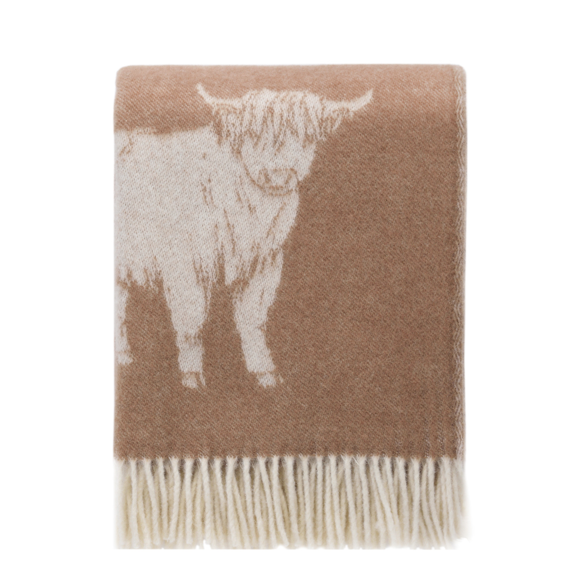 Highland Cow Design 100% Wool Blanket