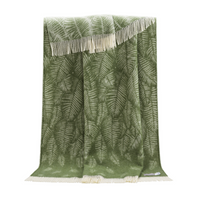 Green Fern Design 100% Wool Blanket