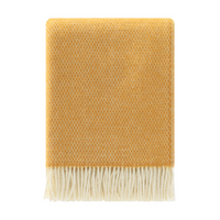 Yellow Honeycomb Design 100% Wool Blanket