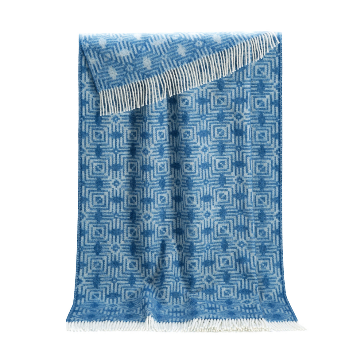 Retro Geometric Design 100% Wool Blanket