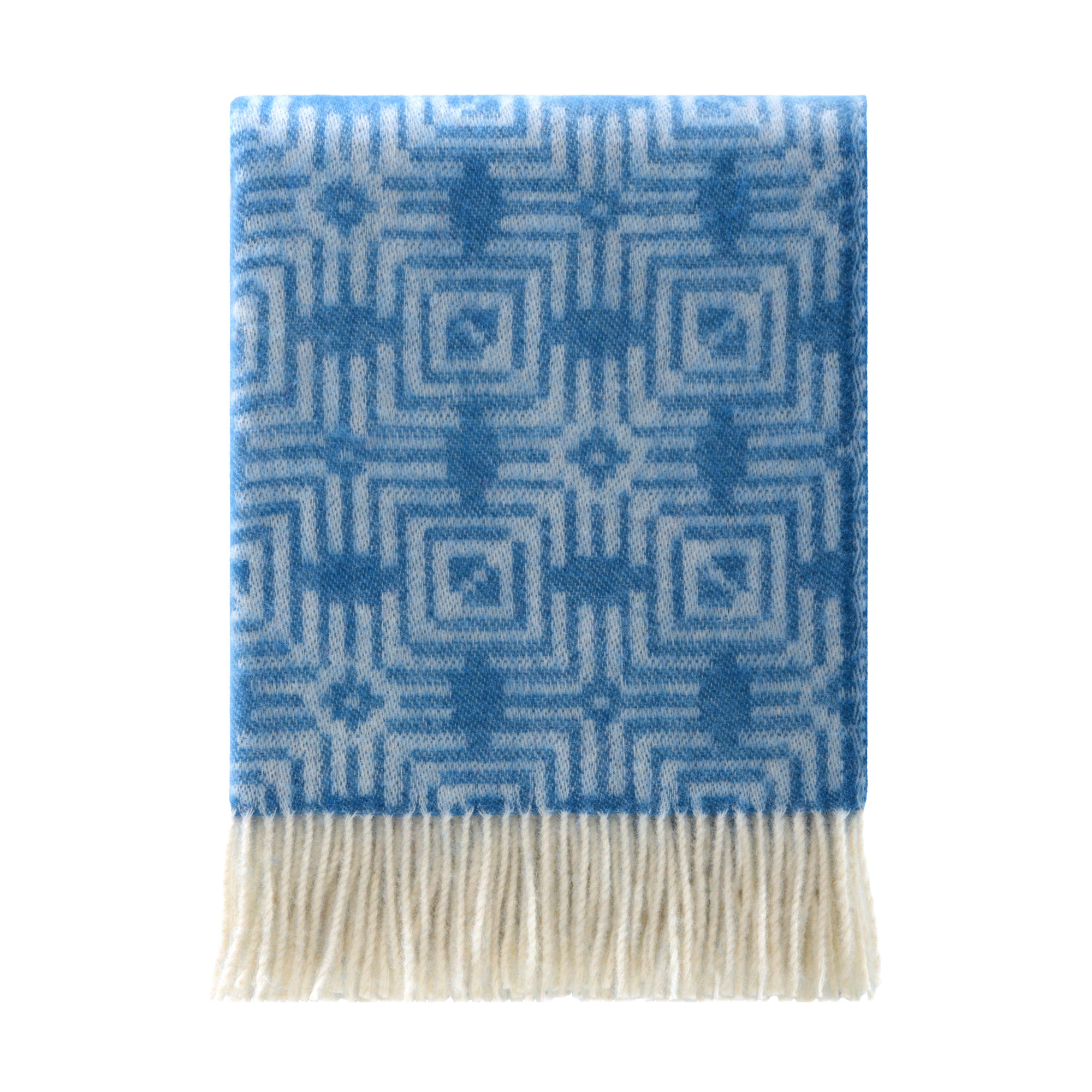 Retro Geometric Design 100% Wool Blanket