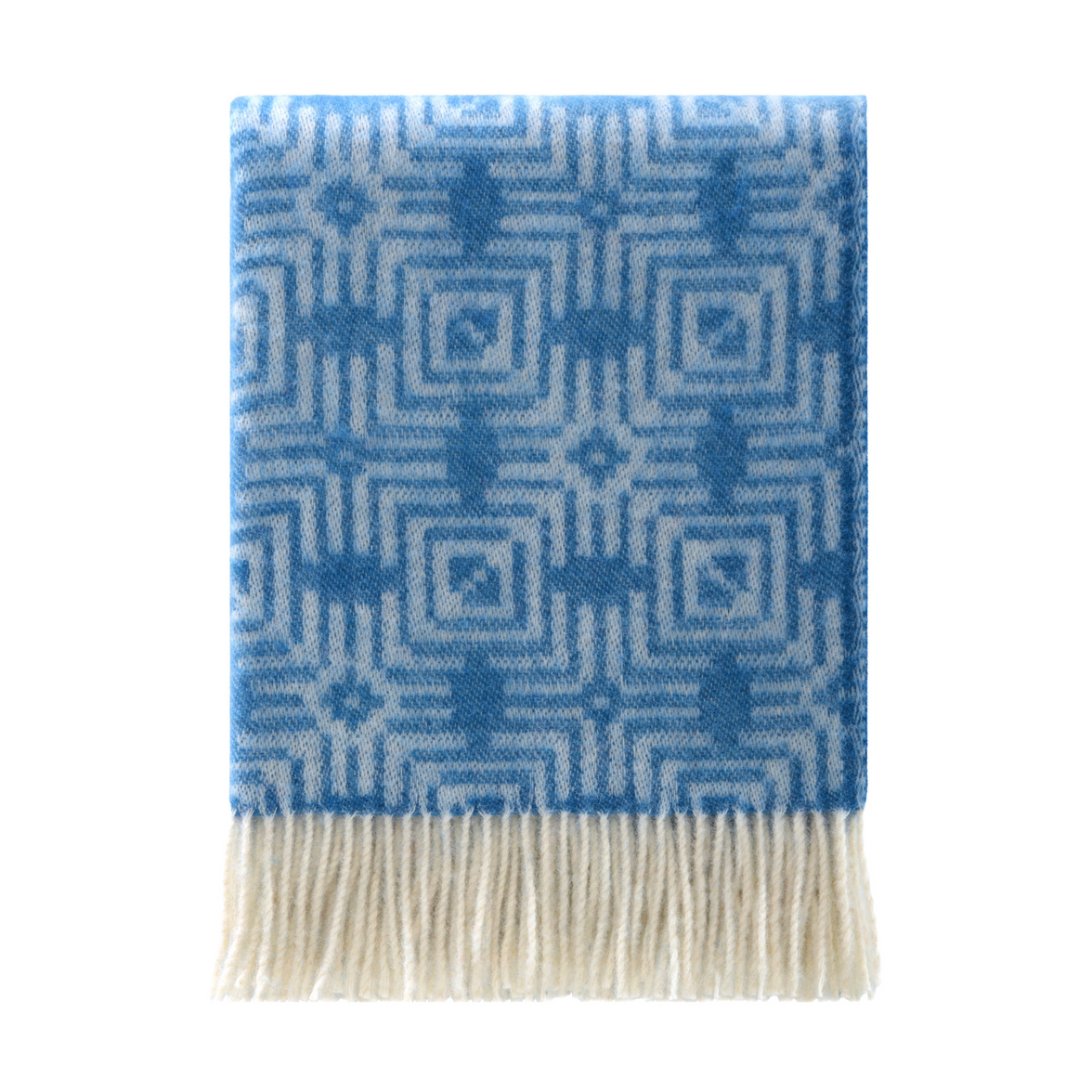 Retro Geometric Design 100% Wool Blanket