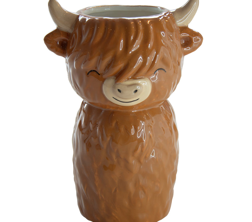 Highland Cow Shaped Vase