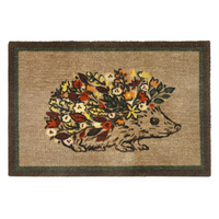 Floral Hedgehog Washable Nylon Doormat