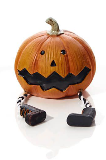 Halloween Novelty Shelf Sitters – Assorted Designs with Black & White Striped Legs