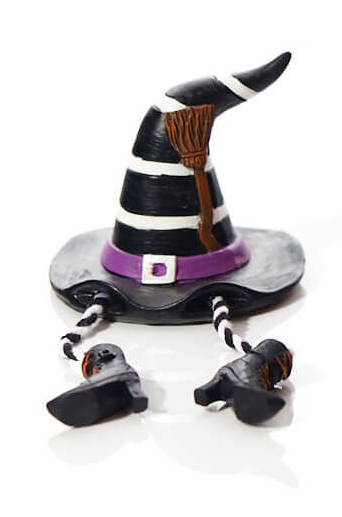 Halloween Novelty Shelf Sitters – Assorted Designs with Black & White Striped Legs