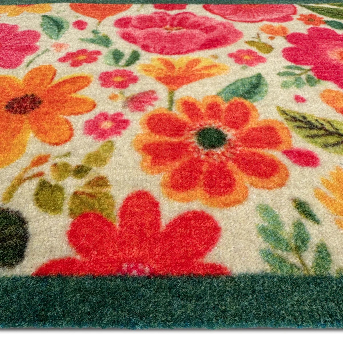 Bright Blooms Nylon Washable Doormat